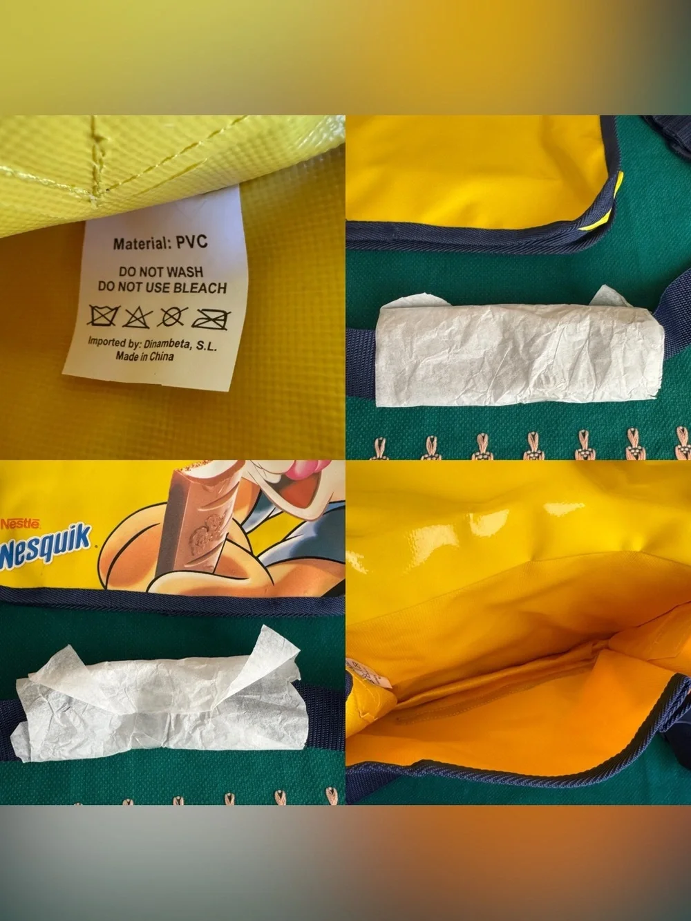 Nestle Nesquik Bar yellow cartoon crossbody messenger bag
